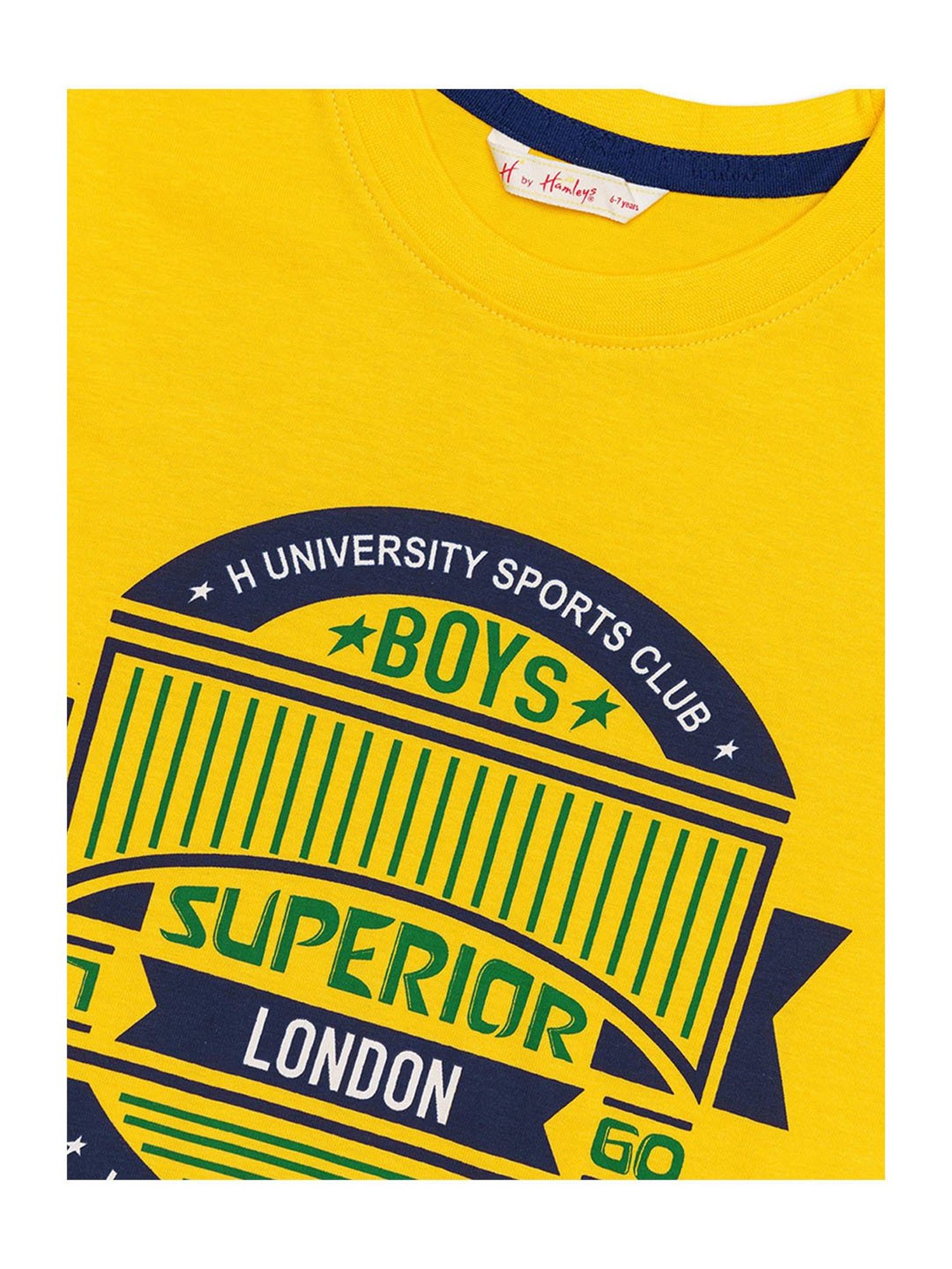 H by Hamleys Boys Yellow Printed Full Sleeves T-Shirt