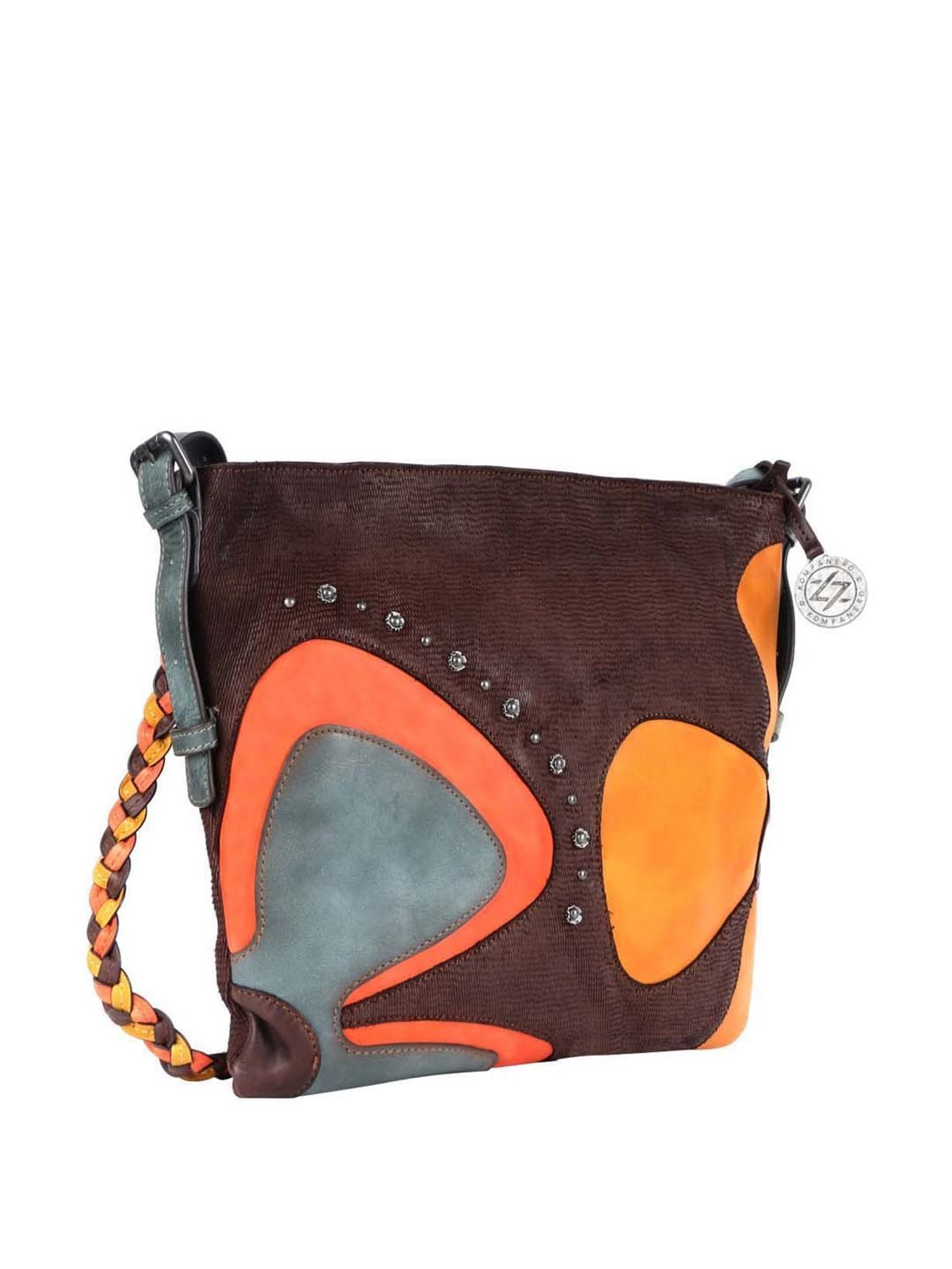 KOMPANERO Multicolor Textured Large Shoulder Bag