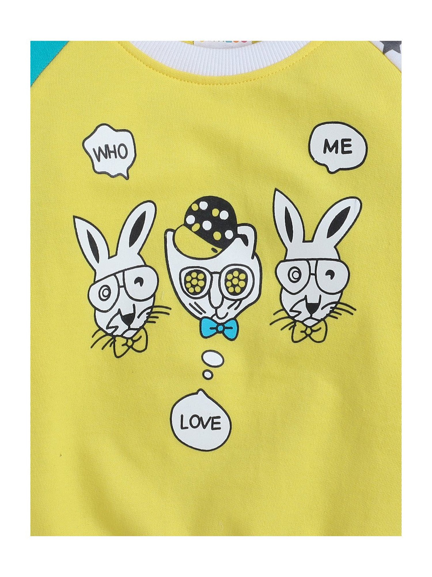 Bumzee Kids Yellow Printed Full Sleeves Sweatshirt
