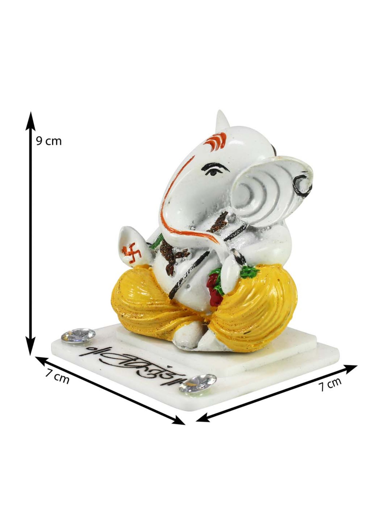 eCraftIndia Decorative Lord Ganesha Showpiece for Car Dashboard, Home Temple and Office Desks