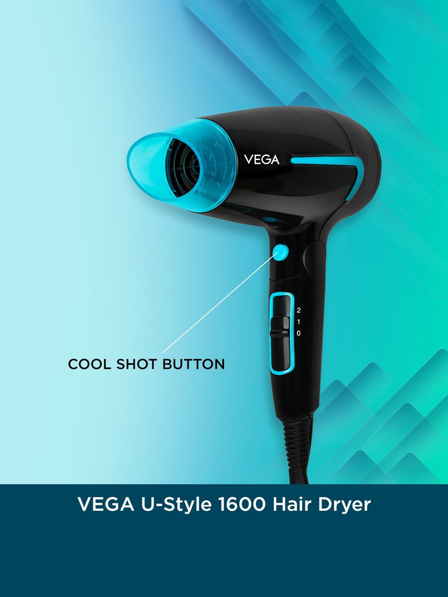 Staunch SHD2011 1600W Compact and Foldable Hair Dryer (White and Pink)