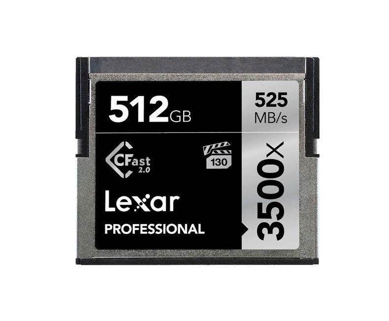 Lexar 512GB Professional 3500x CFast 2.0 Memory Card for 4K Video Cameras