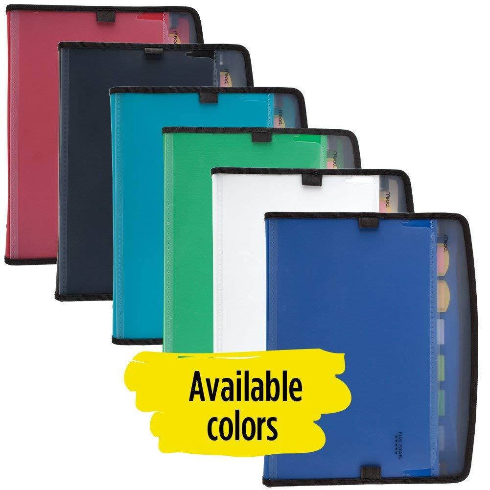 Five Star Expanding File, 7-Pocket Expandable Folder, Zipper Closure, Customizable, Blue (72711)