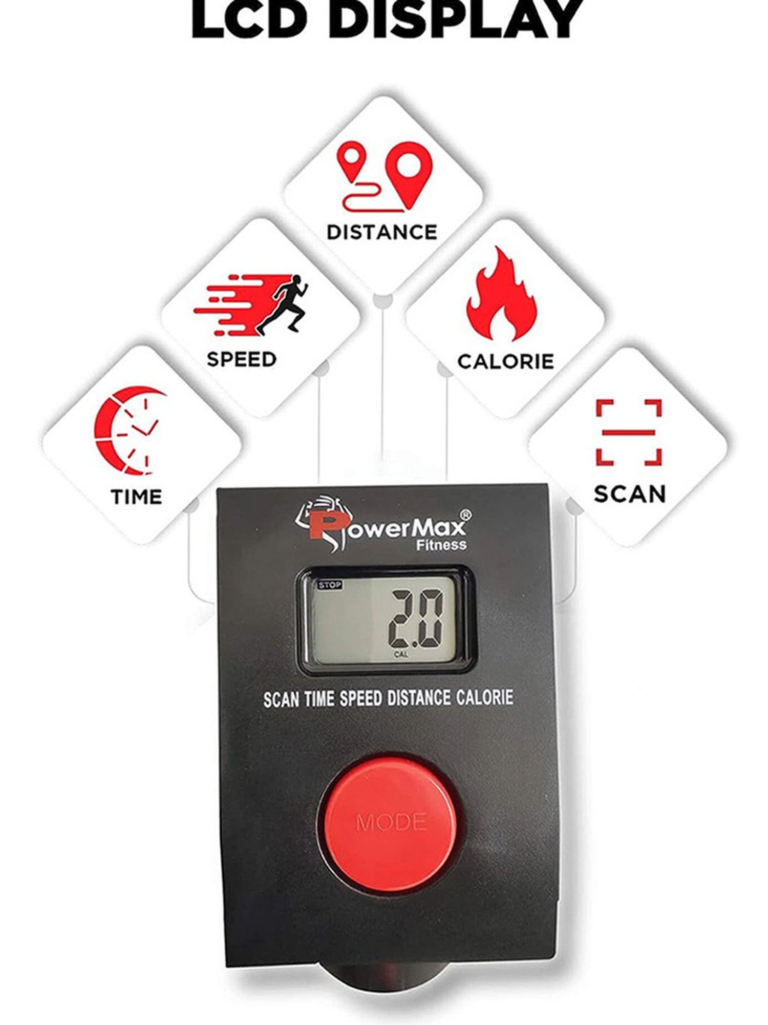 PowerMax Fitness BU-200-AL156 Upright Bike (Grey)