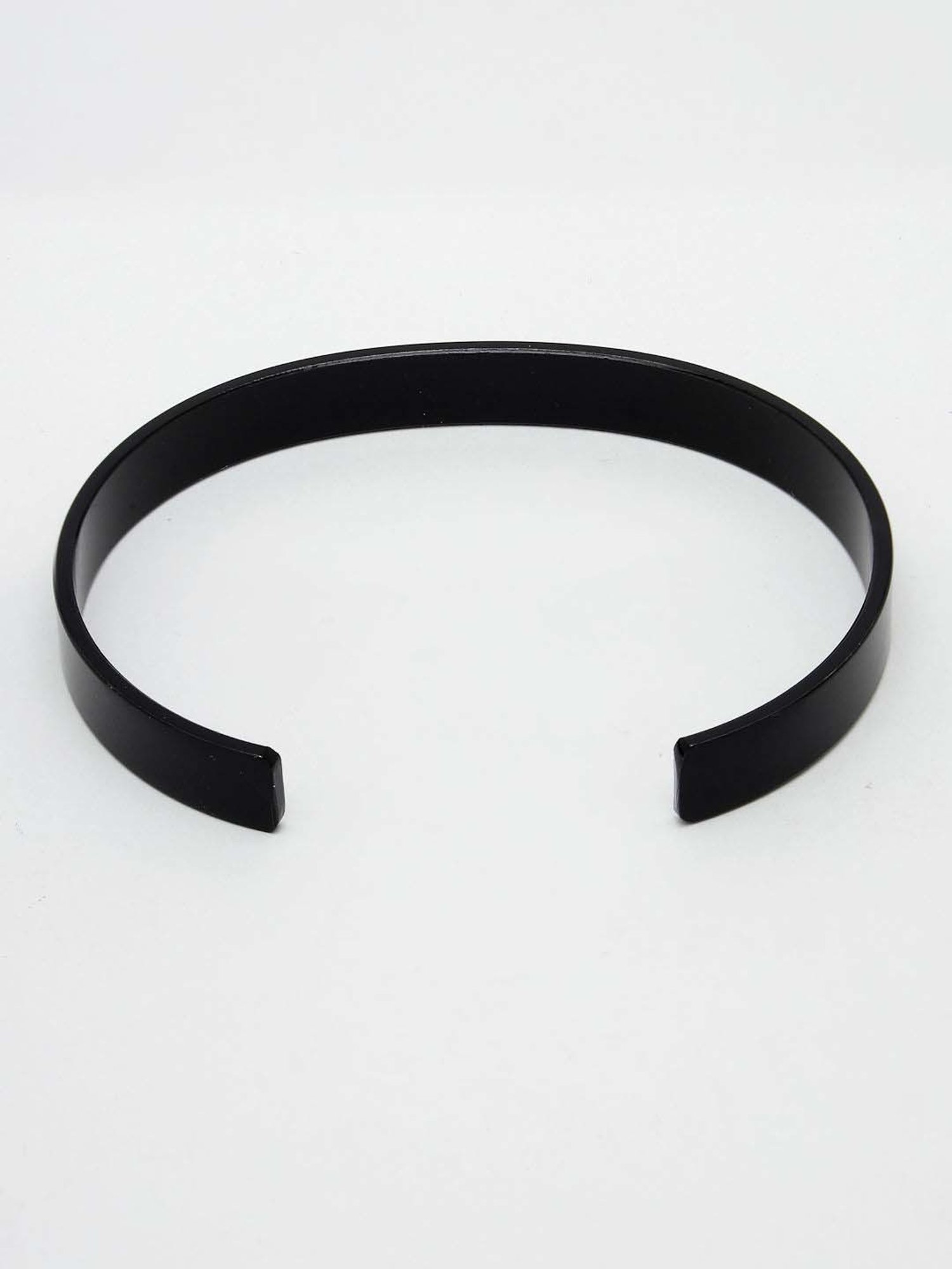 NVR Black Rhodium-Plated Stainless Steel Cuff Bracelet for Men