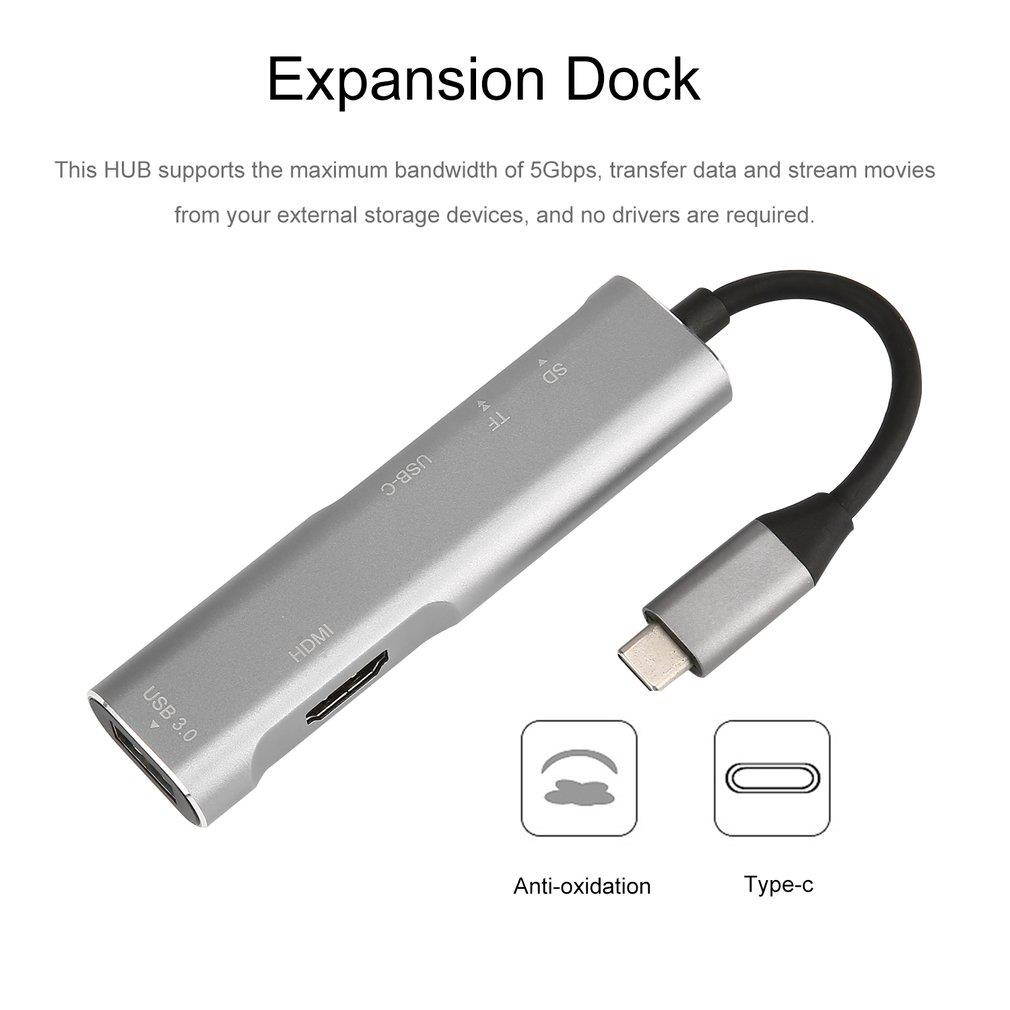 USB 3.1 Type C 5 in 1 Multifunctional Expansion Dock 4K HDMI USB3.1 Interface