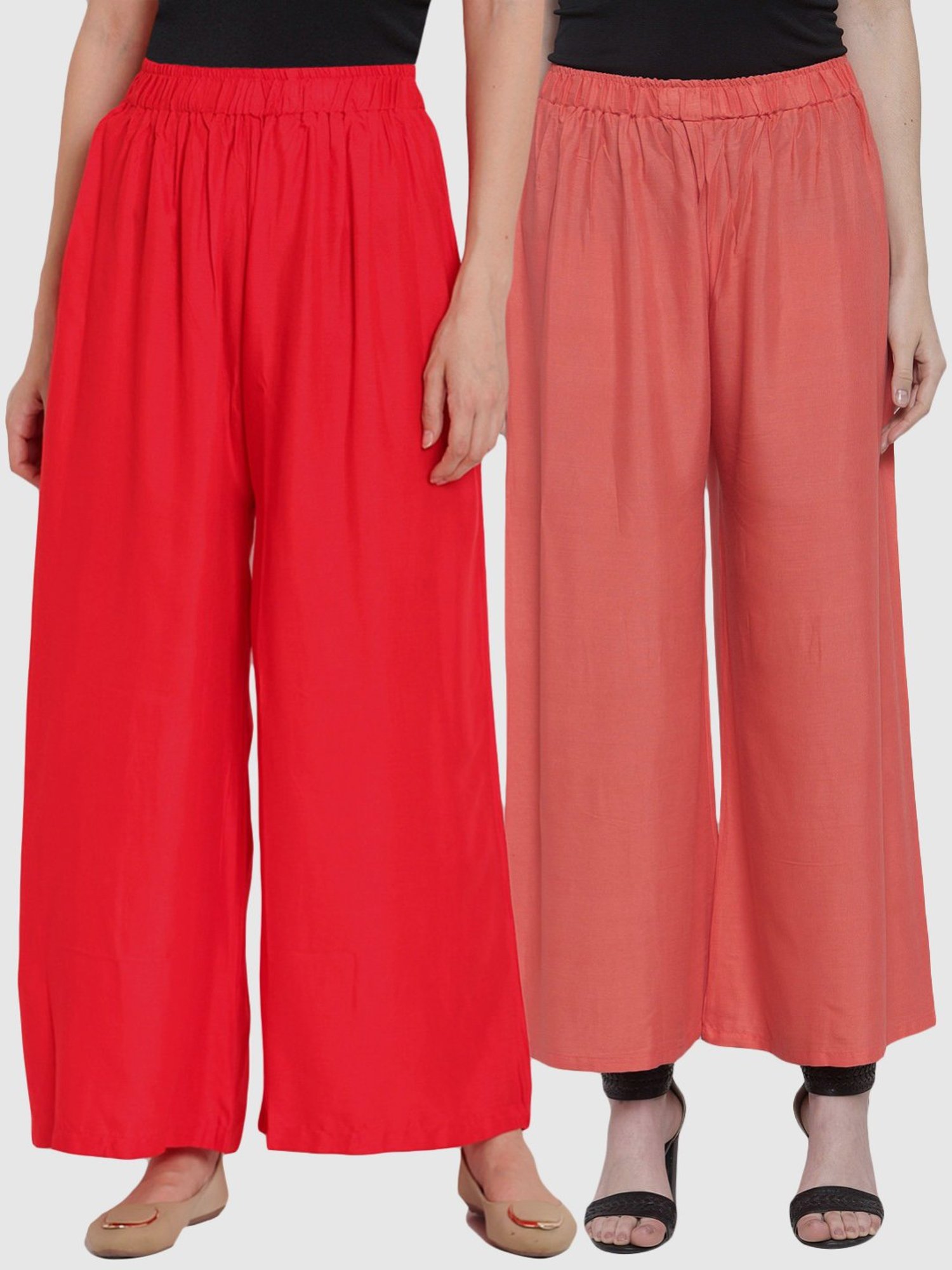 Saffron Threads Black Elasticated Palazzos