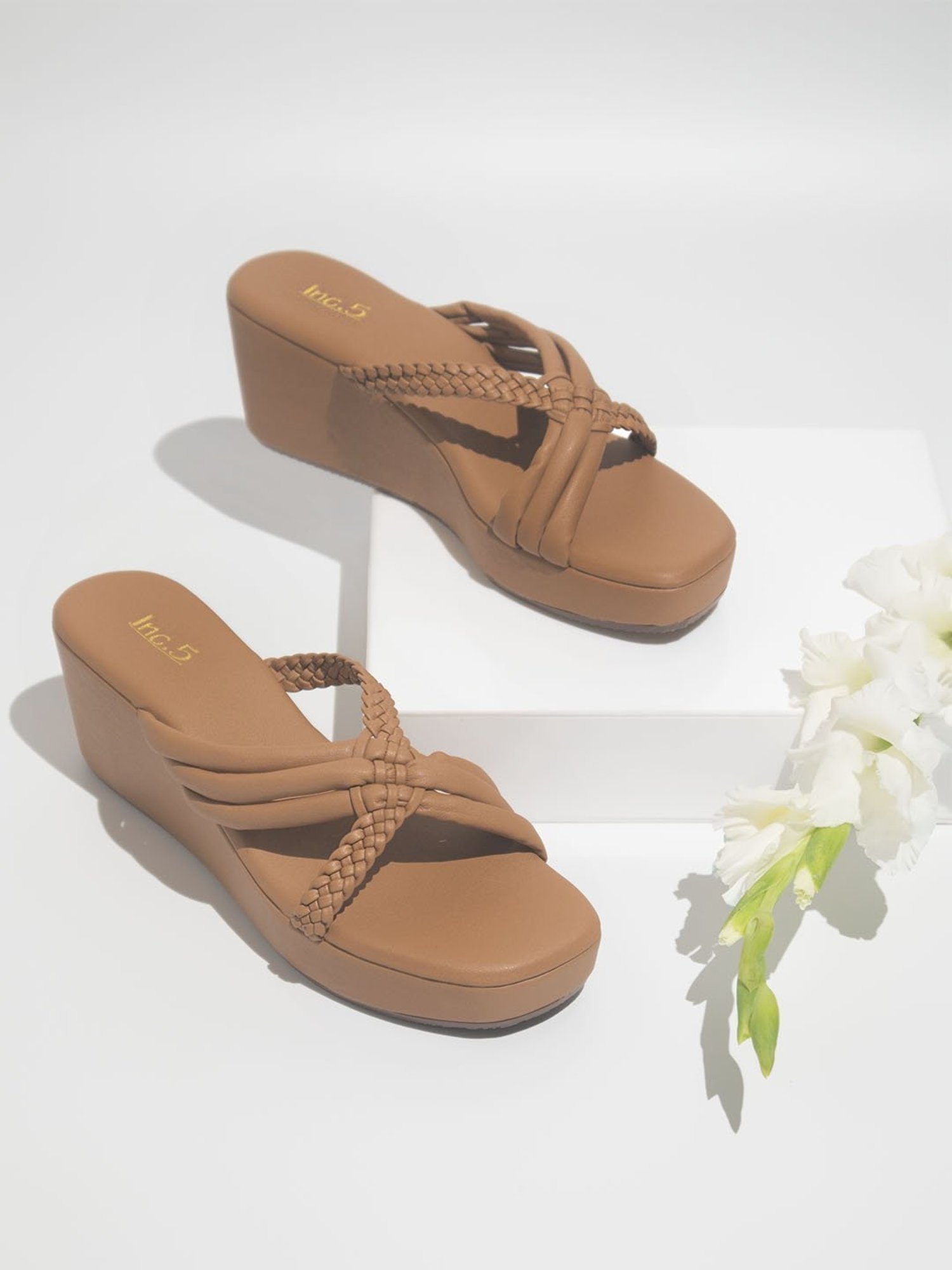 Inc.5 Women's Beige Casual Wedges