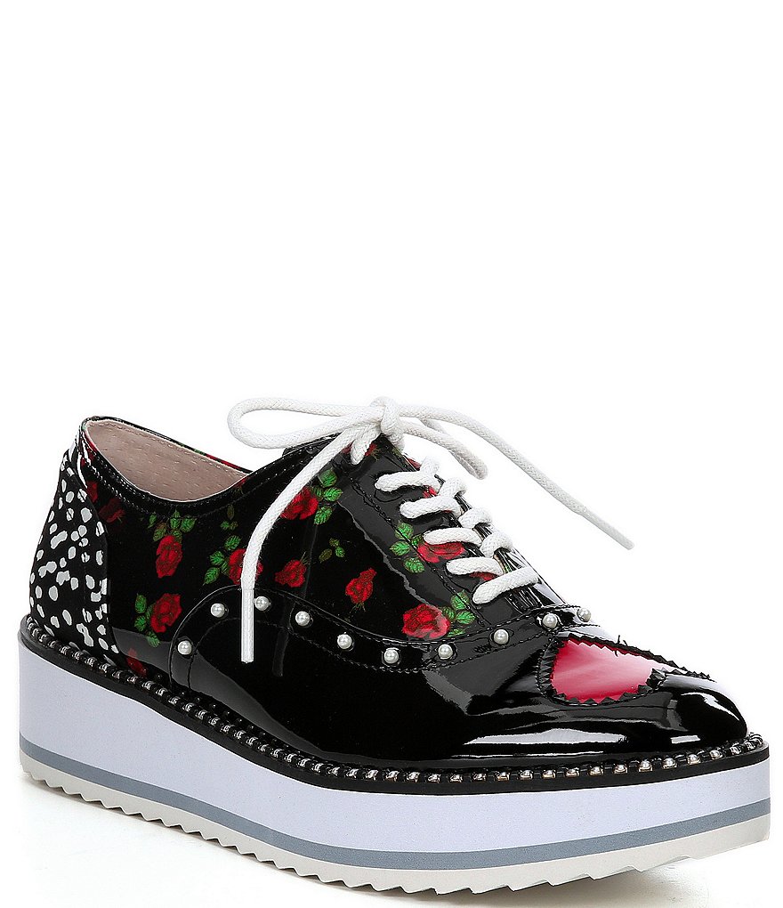 Betsey Johnson Marti Heart Floral Platform Sneakers