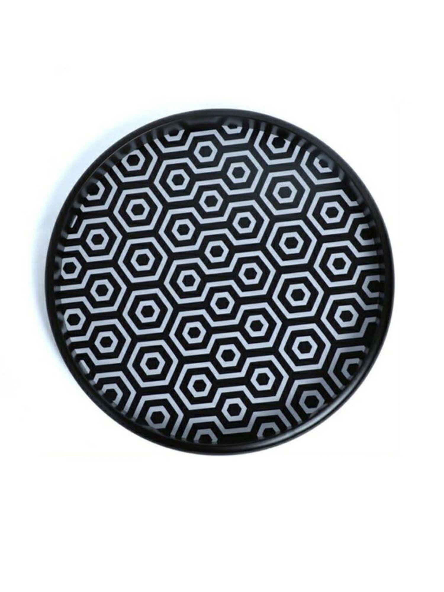 Crayton Black & White Round MDF Wall Hanging - Set of 1