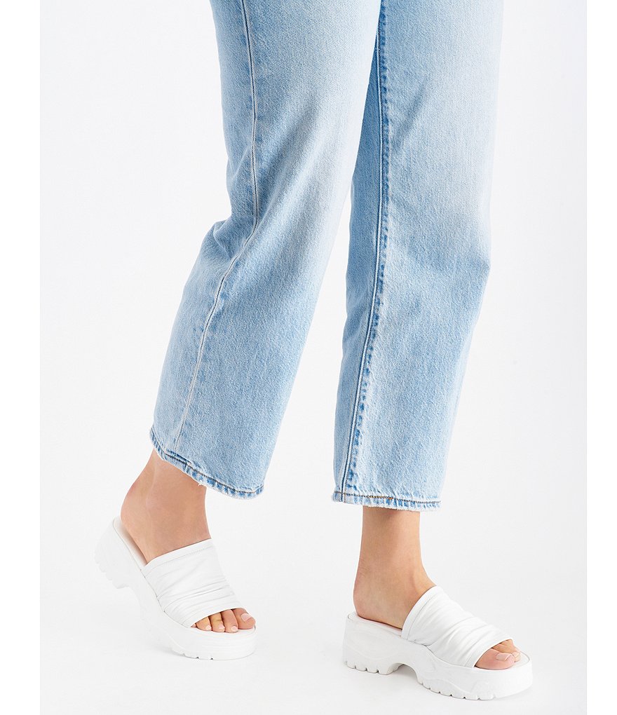 Free People Poolslide Sporty Scrunch Leather Platform Sandals