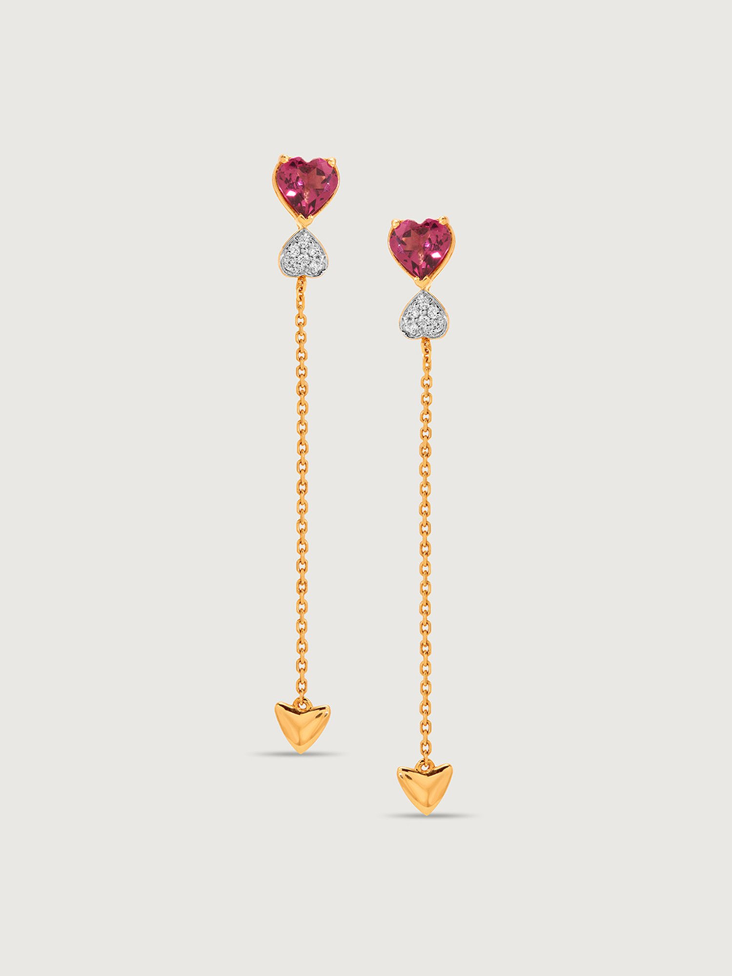 Mia by Tanishq Cupid's Tail 14k Pure Gold & Diamond Drop Earring for Women