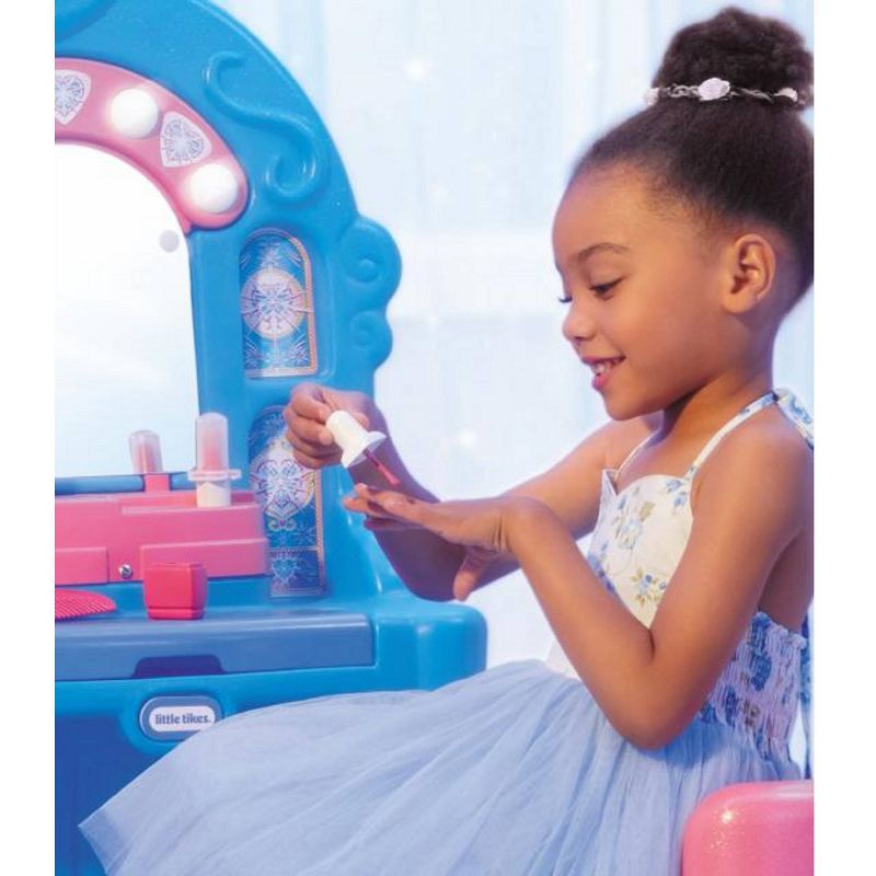 Little Tikes Ice Princess Magic Mirror Roleplay Vanity with Lights Sounds and Pretend Beauty Accessories