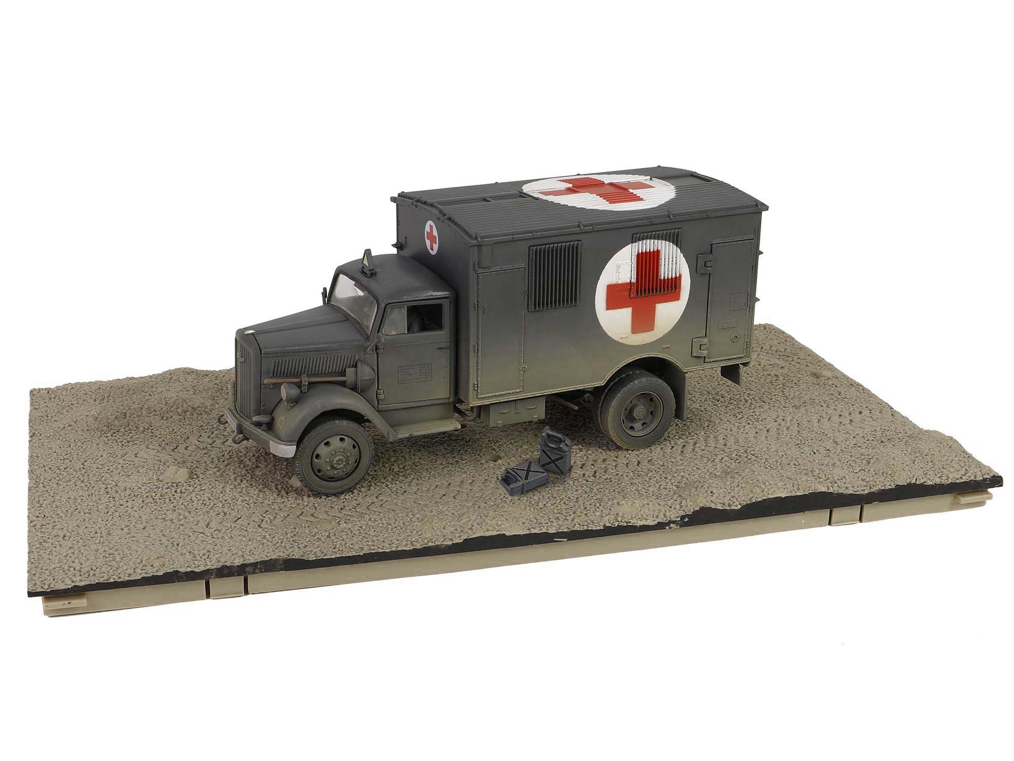 Opel-Blitz Kfz.305 Ambulance Gray (Weathered) "German Army" "Armoured Fighting Vehicle" Series 1/32 Diecast Model by Forces of Valor