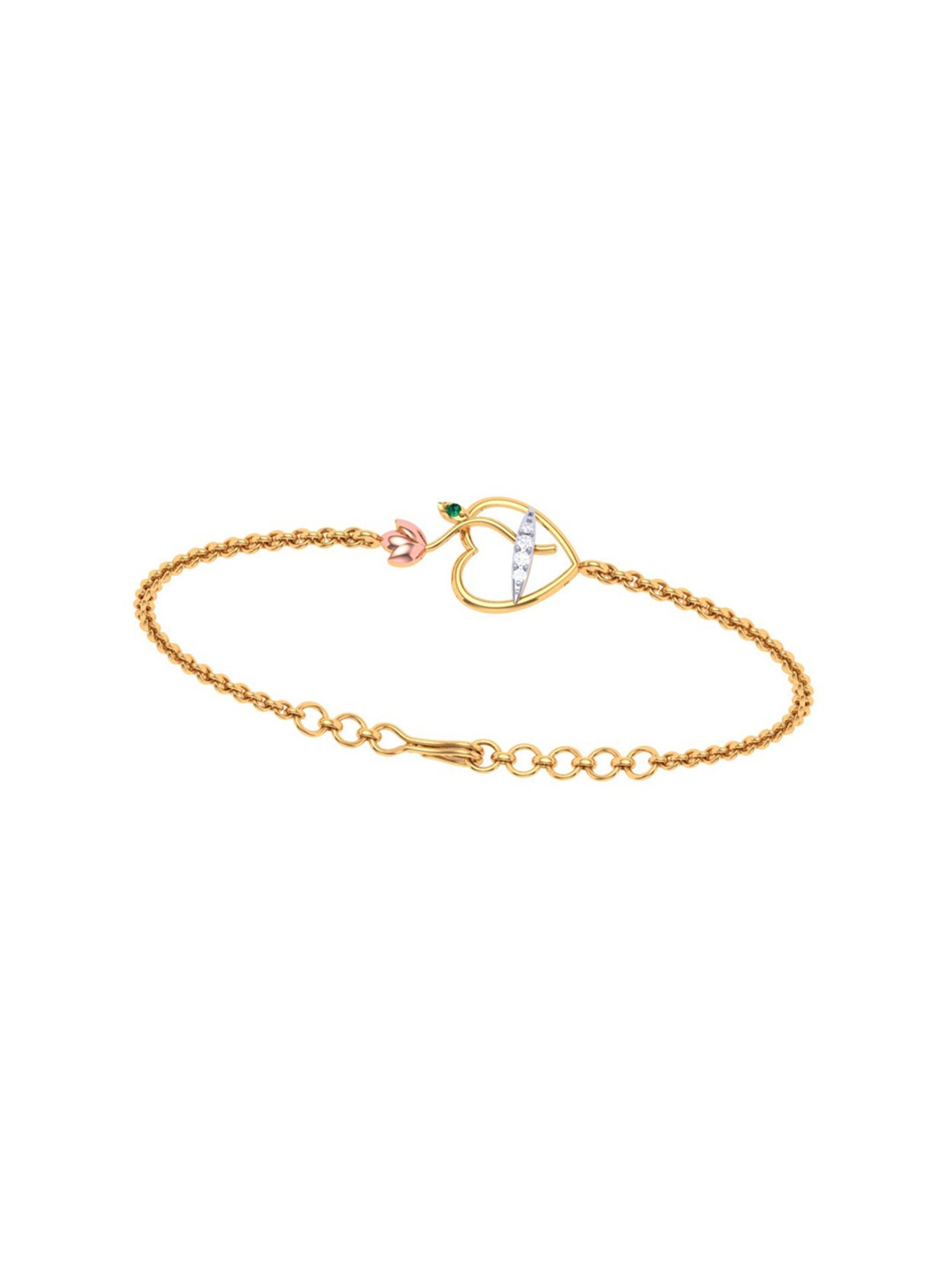 P.C. Chandra Jewellers 22k Yellow Gold Lotus Themed Bracelet