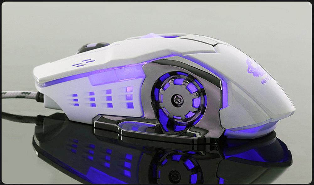 Wired LED Light 4000DPI Optical USB Ergonomic Pro Gamer Gaming Mouse Metal Pro