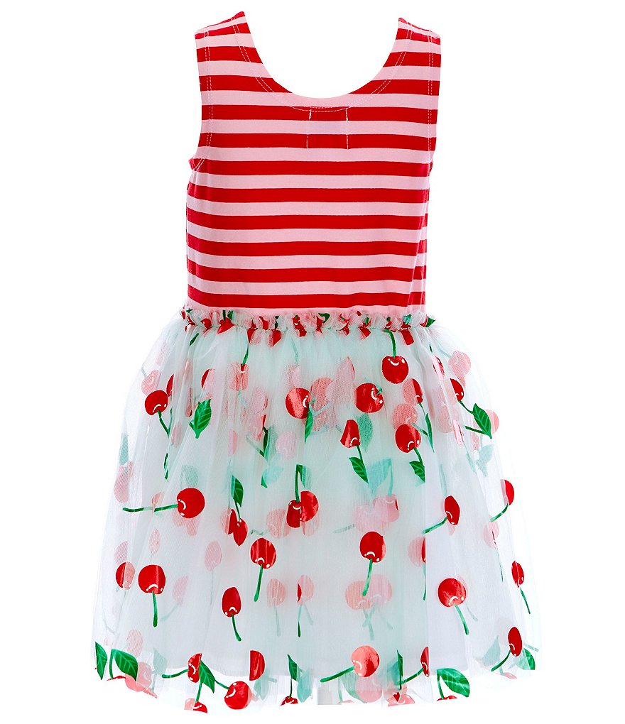 Disney x Pippa & Julie Minnie Mouse Cherries Stripe/Gingham Fit-And-Flare Dress