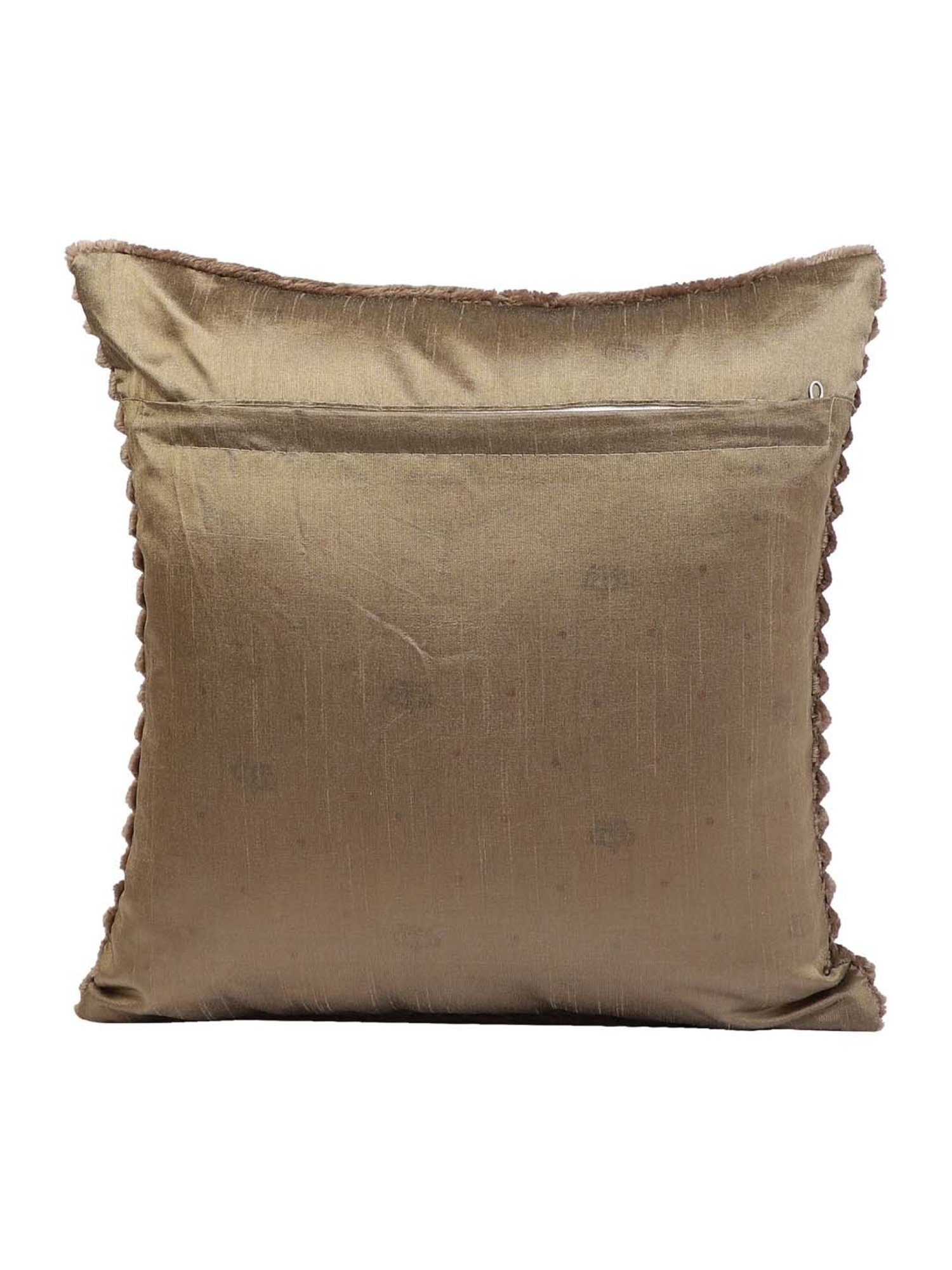 MFD HOME Furnishing Brown Velvet Cushion Cover - Set of 1