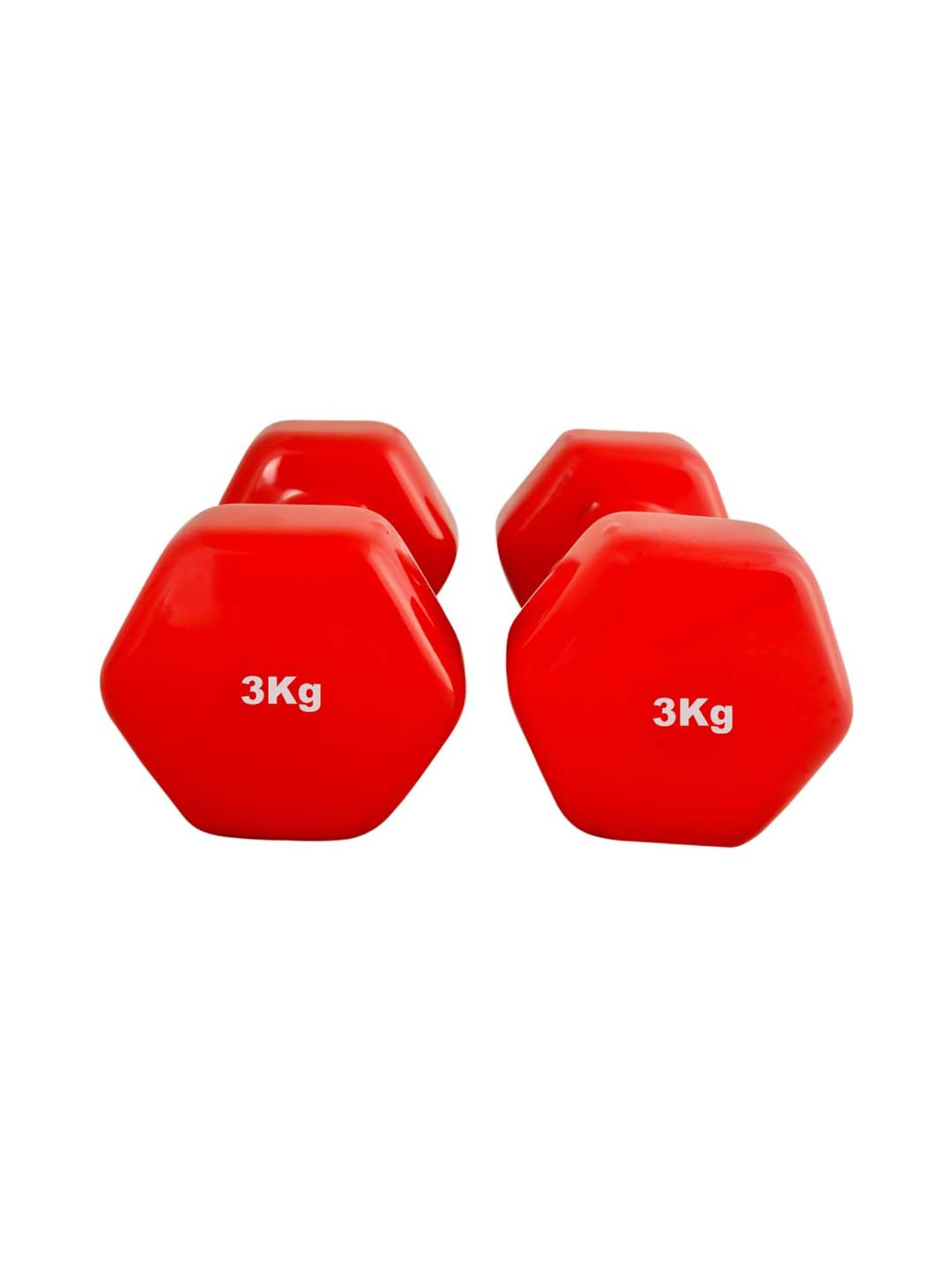 SportSoul Red Vinyl Dumbbell (3Kg X 2 )