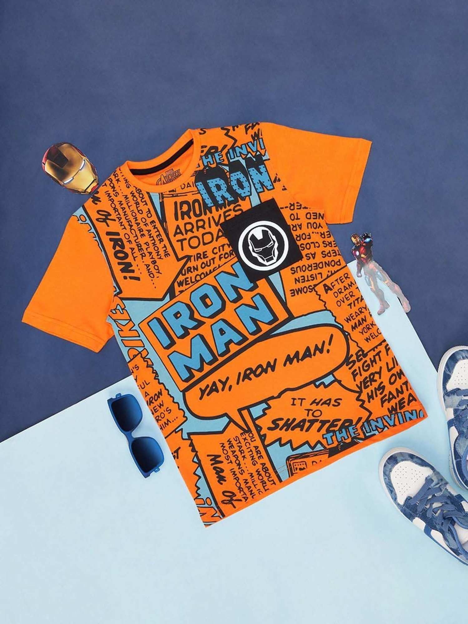 Pantaloons Junior Orange Cotton Printed T-Shirt