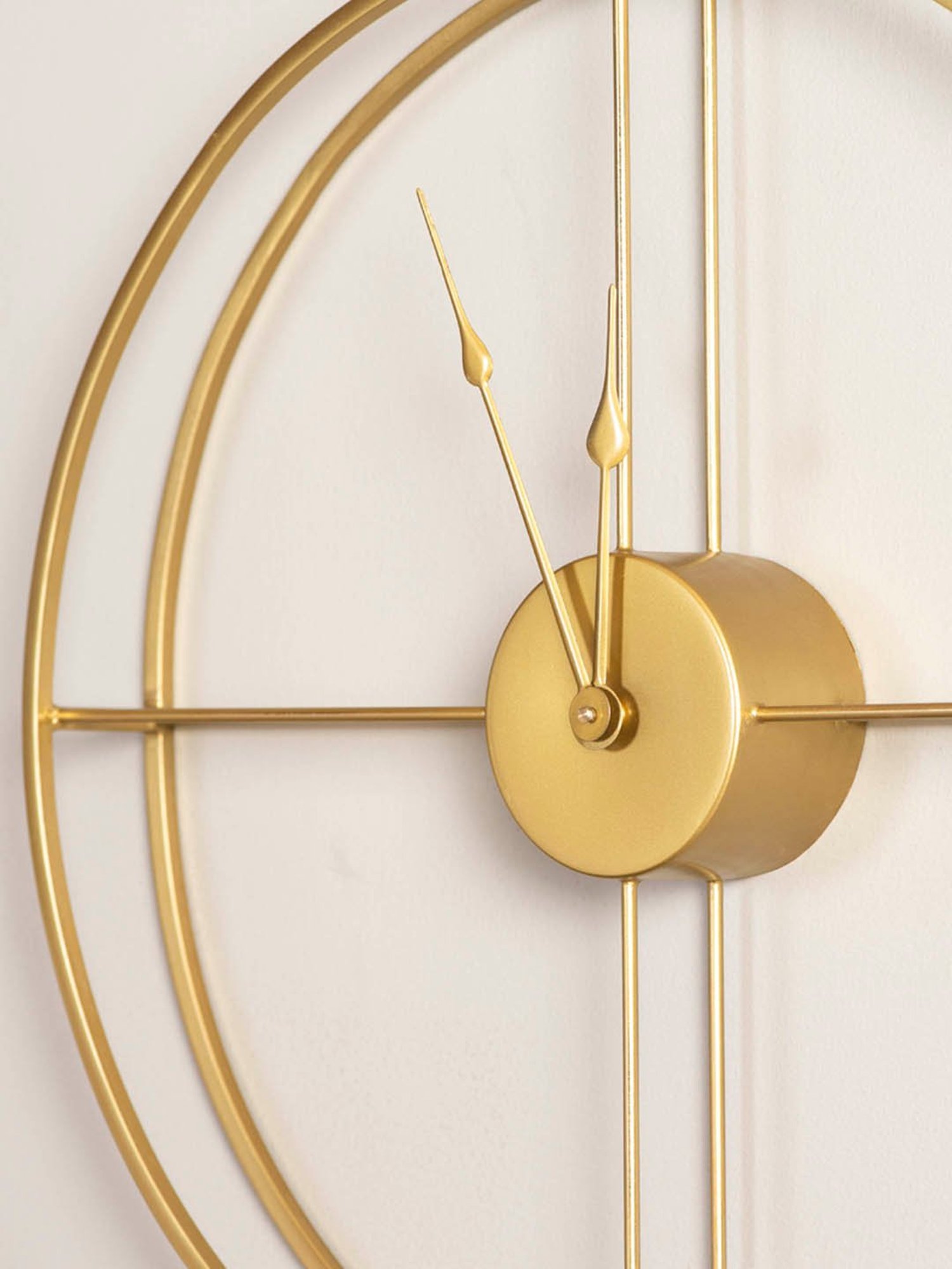 THE DECOR REMEDY Celina Double Rim Gold Wall Clock