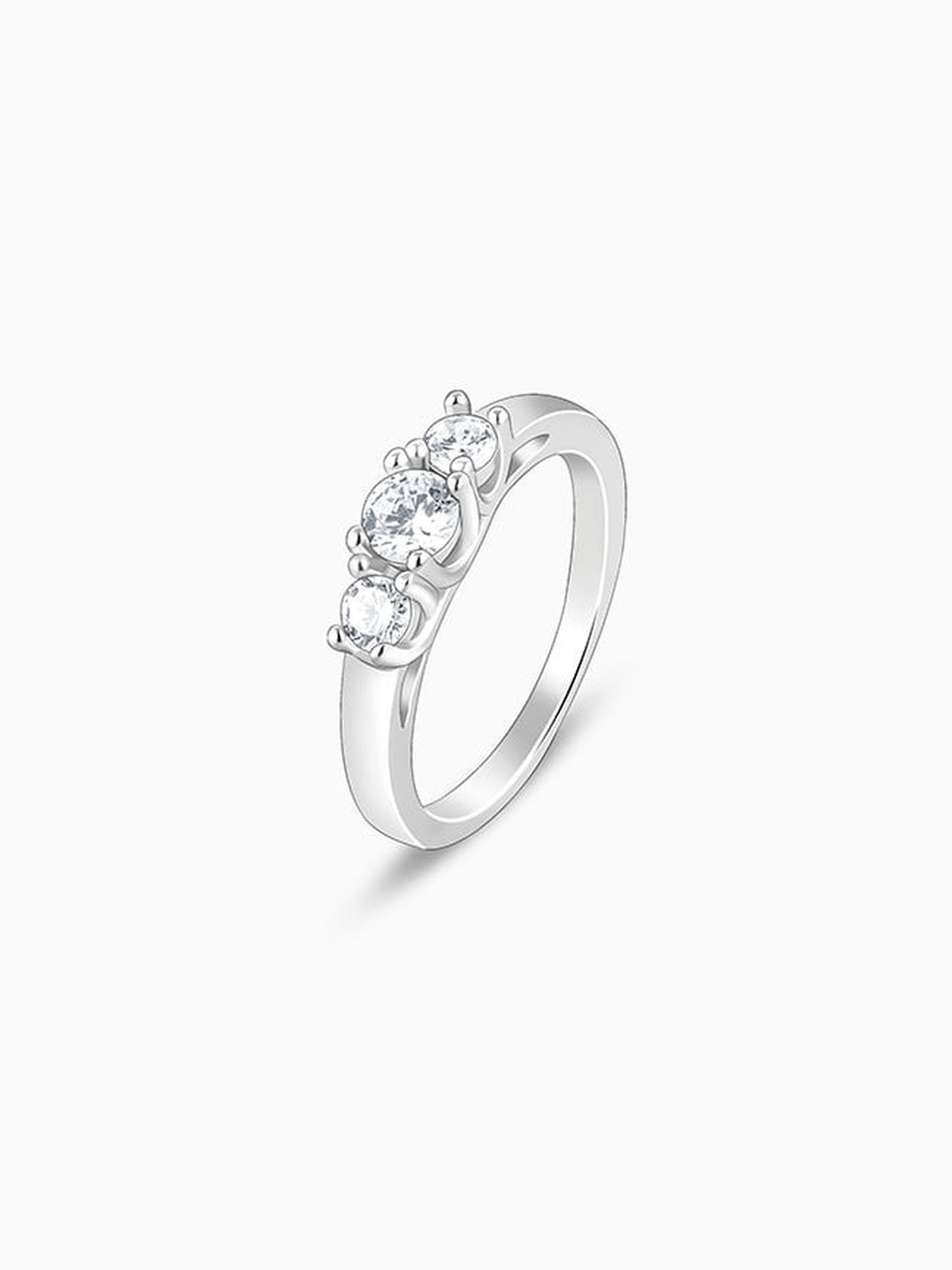 GIVA 925 Silver Zircon Trilogy of Love Ring for Women & Girls