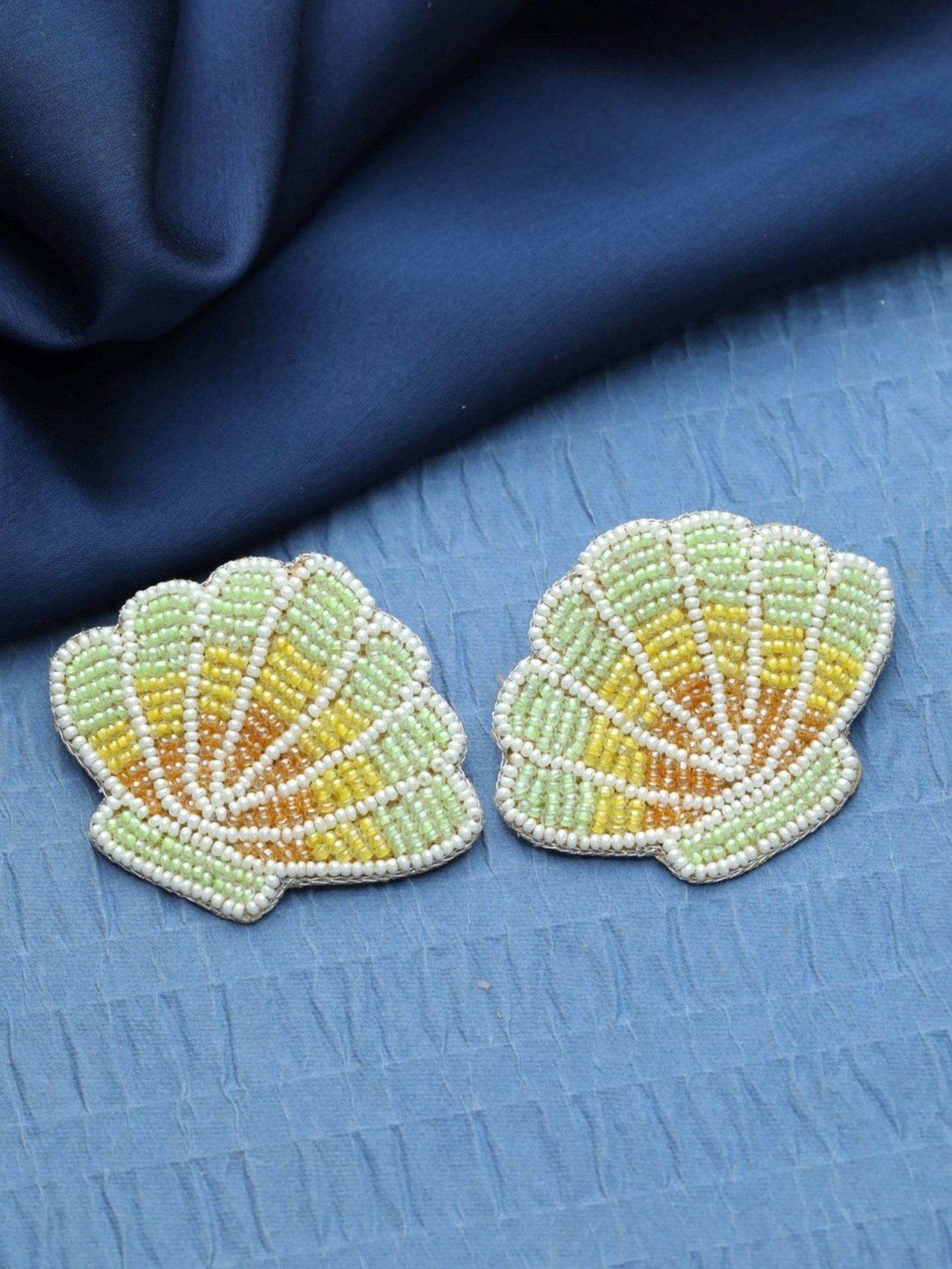 Aatmana Multi-coloured Artificial Beads Studded Cloud Shaped Stud Earrings for Women