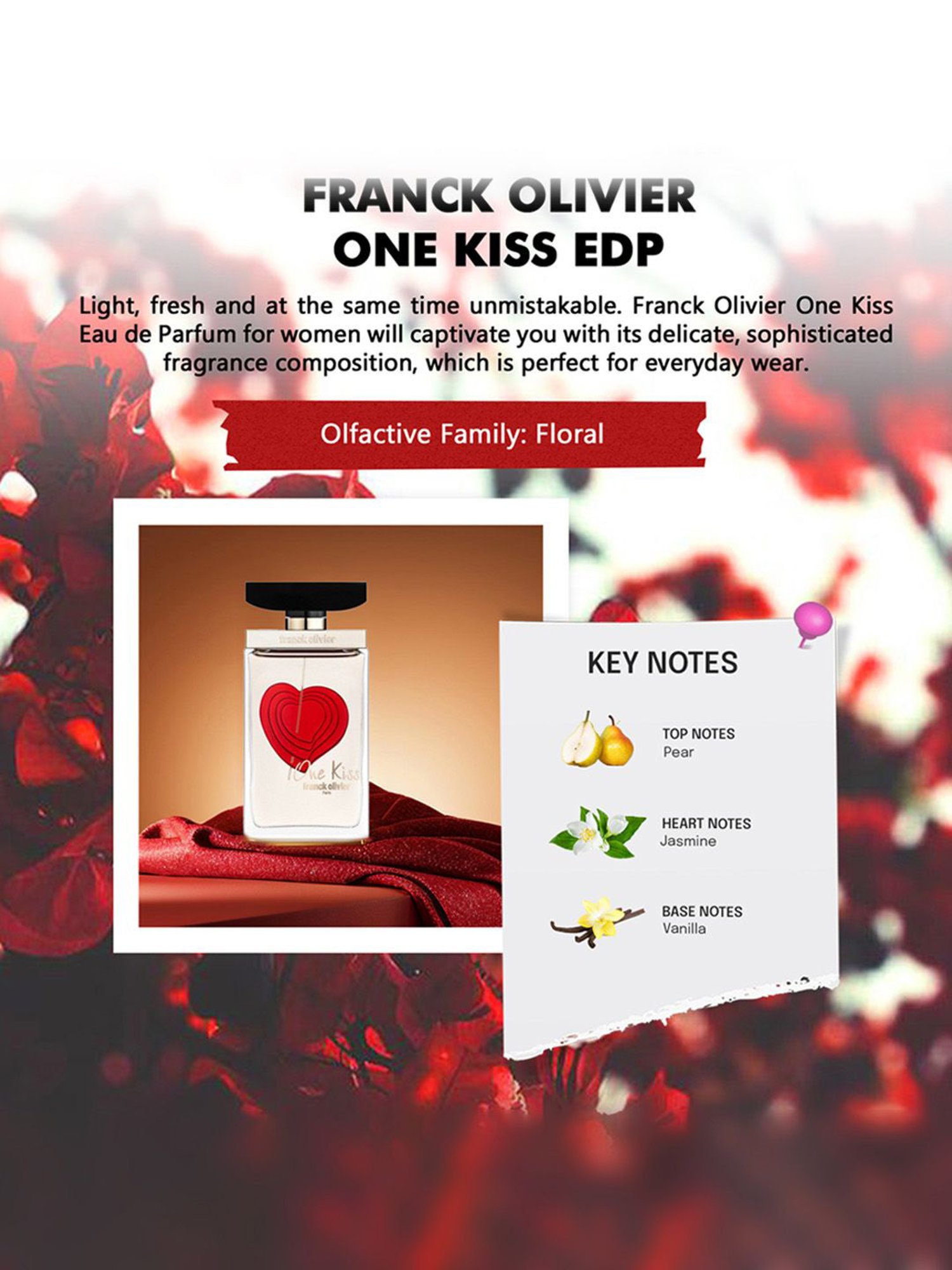 Franck Olivier One Kiss Eau de Parfum for Women - 75 ml