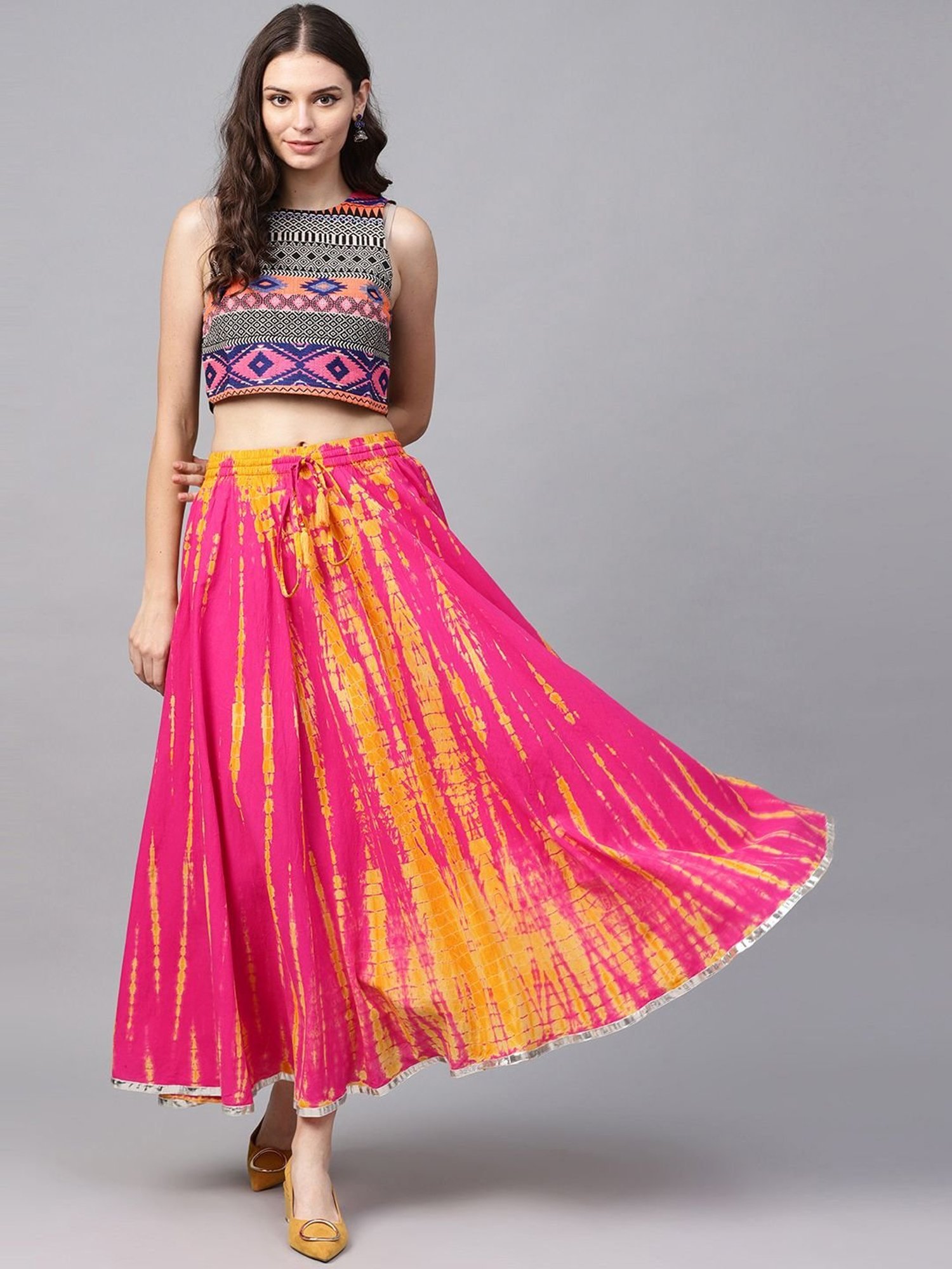 KSUT Pink Printed Skirt