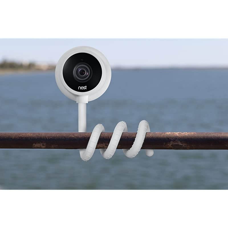 Versatile Twist Mount for Nest Cam Indoor, Flexible Gooseneck-Like Mount for Nest Indoor Camera - Attach Your Nest Cam Indoor Wherever You Like Without Tools or Wall Damage (White)