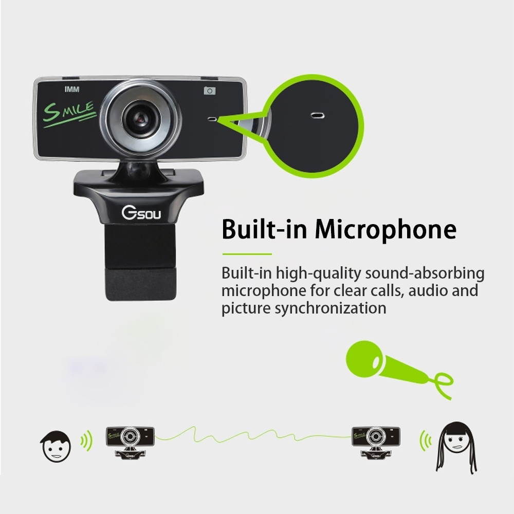 B18S HD Webcam Built-in Microphone Smart Web Camera USB Streaming Live Camera With Noise Cancellation