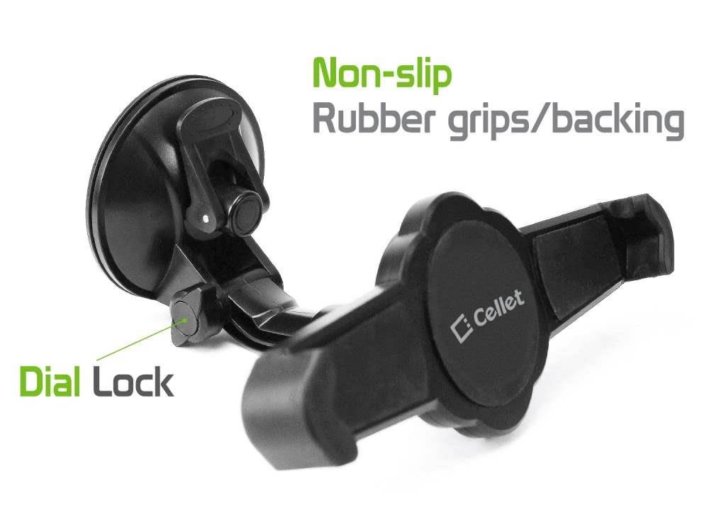 Cellet Car Windshield Mount Holder w/ Extra Large Suction Cup for Tablets