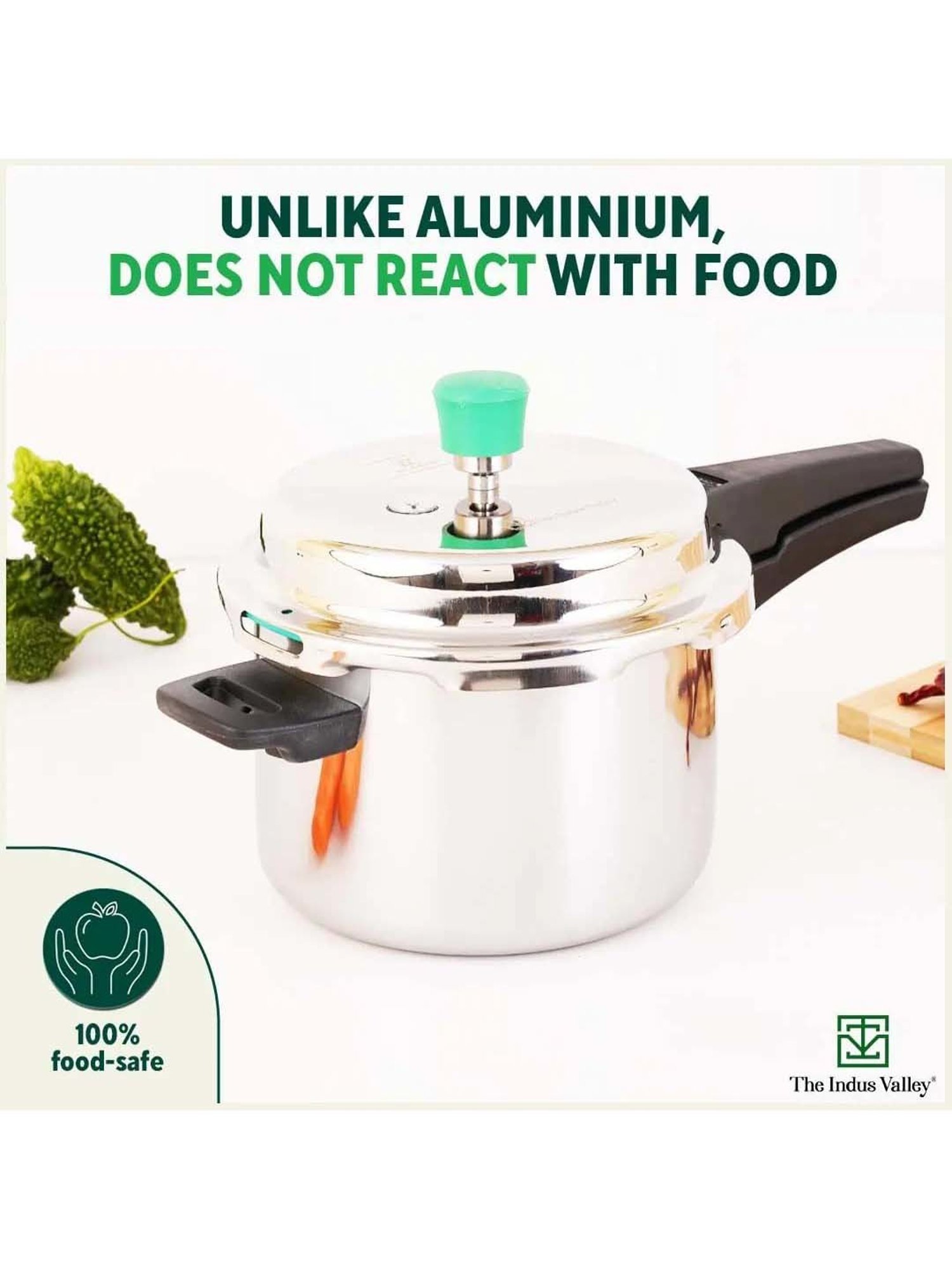 Borosil Silver Aluminium Pressure Cooker (5 L)