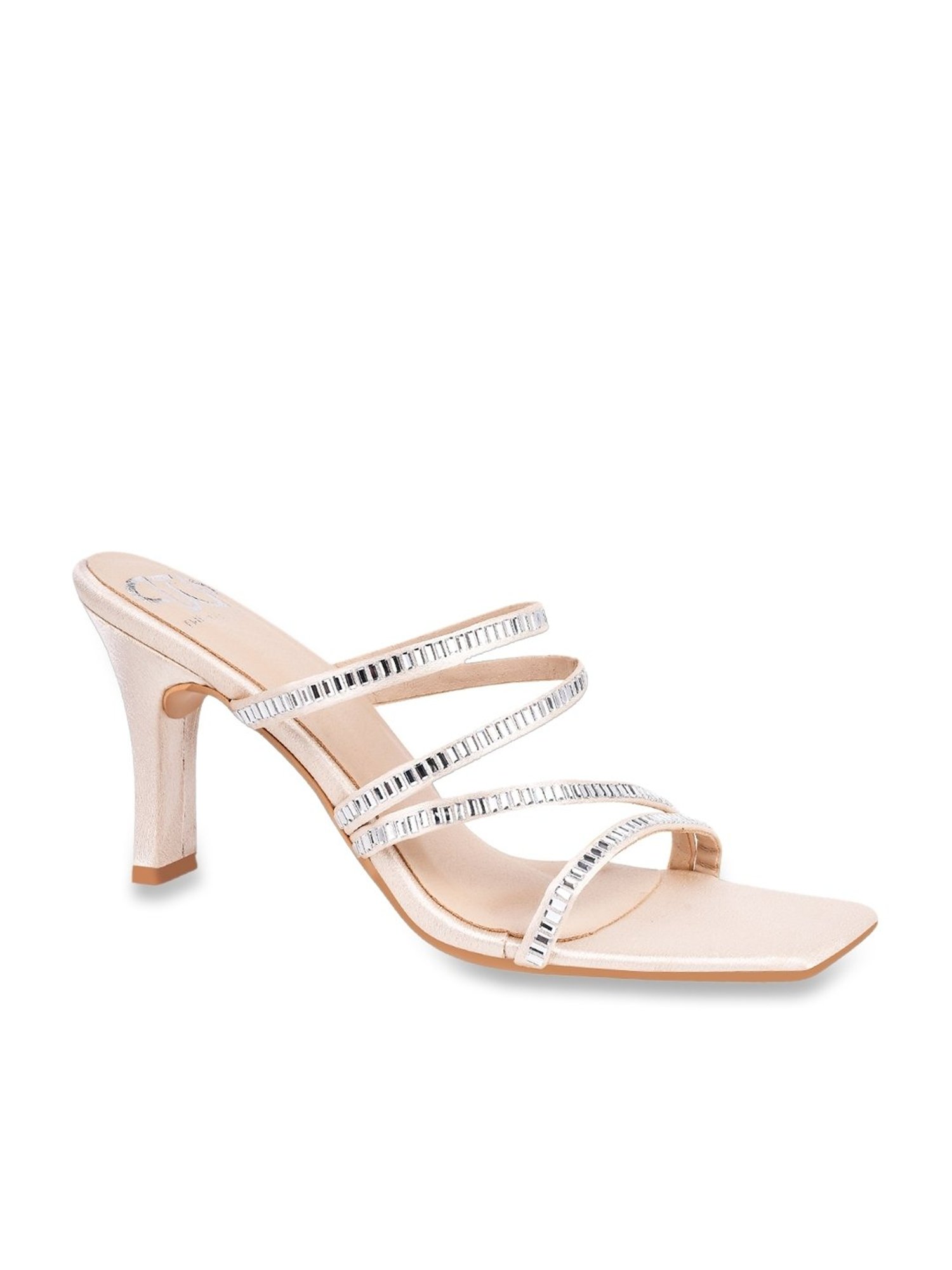The White Pole Women's Cream Casual Sandals
