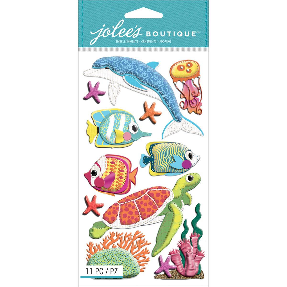 Jolee's Boutique Dimensional Stickers-Felt Sealife