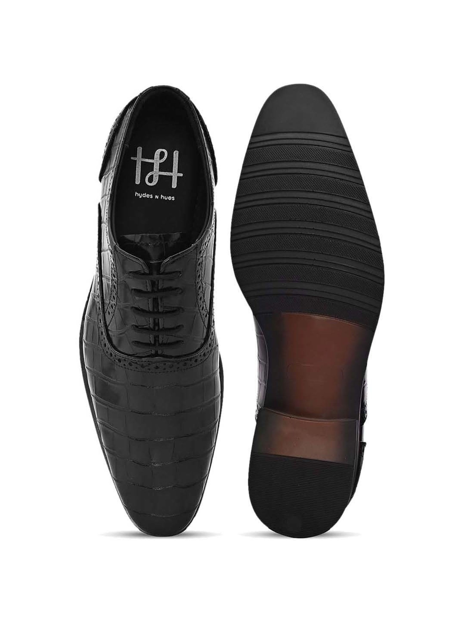 Hydes N Hues Men's Black Oxford Shoes