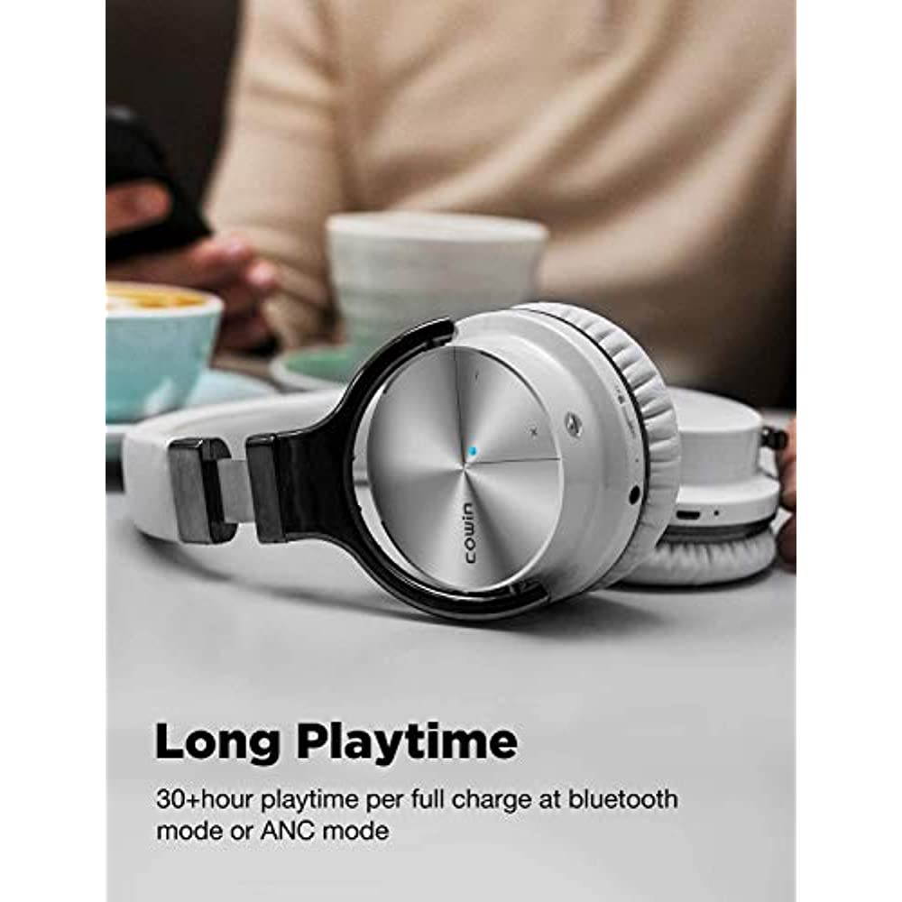COWIN E7 Pro [2018 Upgraded] Active Noise Cancelling Headphones Bluetooth Headphones with Mic Hi-Fi Deep Bass Wireless Headphones Over Ear 30H Playtime Travel Work TV Computer Cellphone - Blue