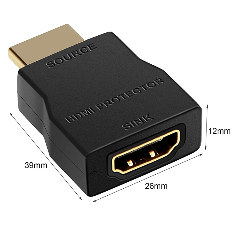 HDMI Surge Protector  Mini Portable HDMI 14 Protector for ESD and Surge Protection Support HDCP Black