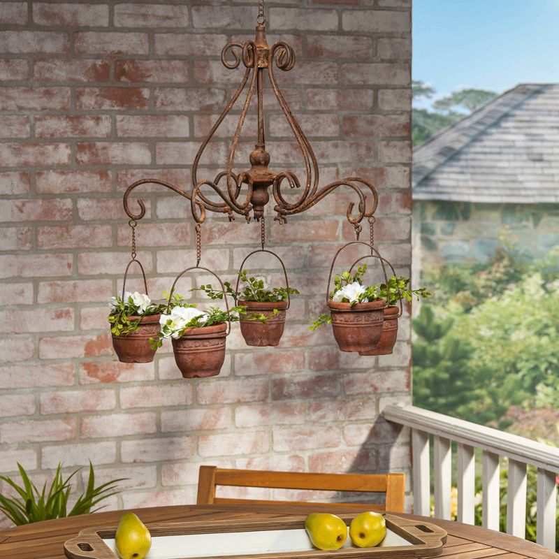 Set of 2 Chandelier Planters Brown - Gerson International