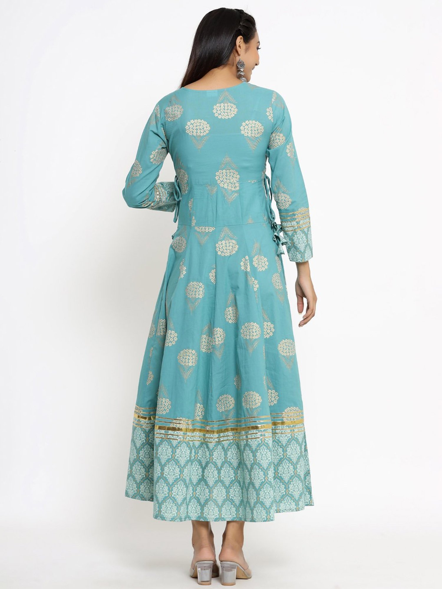 Kipek Blue Printed A Line Kurta