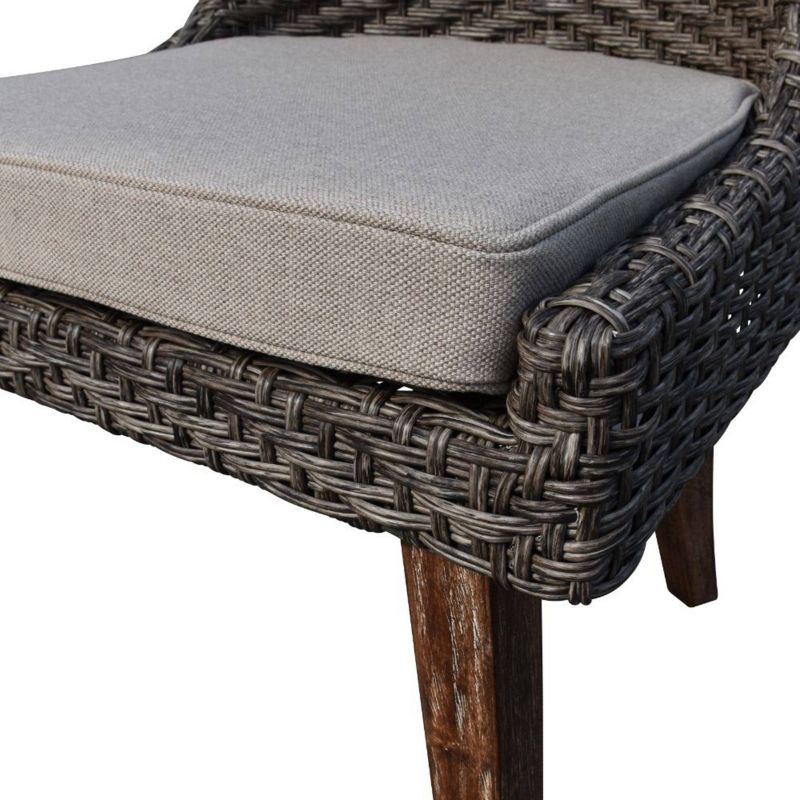 Cosmos FSC Teak 7pc 84" Rectangle Dining Set - Taupe - Courtyard Casual