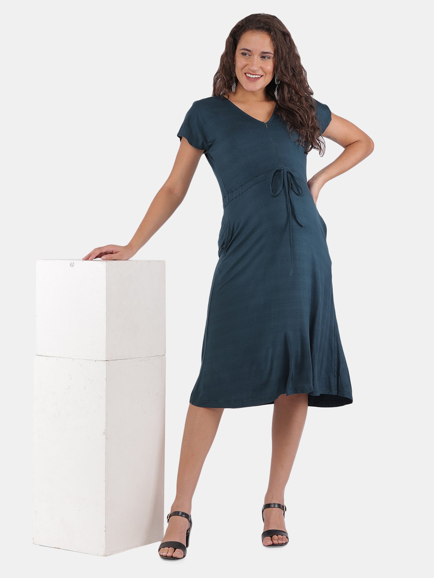 The Mom Store Teal Maternity Dress