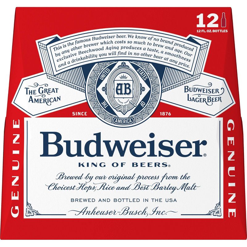 Budweiser Lager Beer - 12pk/12 fl oz Bottles
