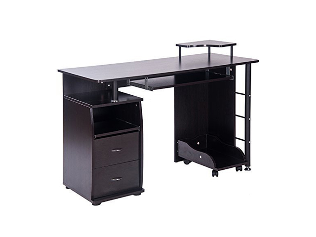 Home Office Computer Desk Gaming Desk Home Office Desk Computer Desk Study Workstation Furniture Table with Keyboard Tray and Drawers ,Black,GT39