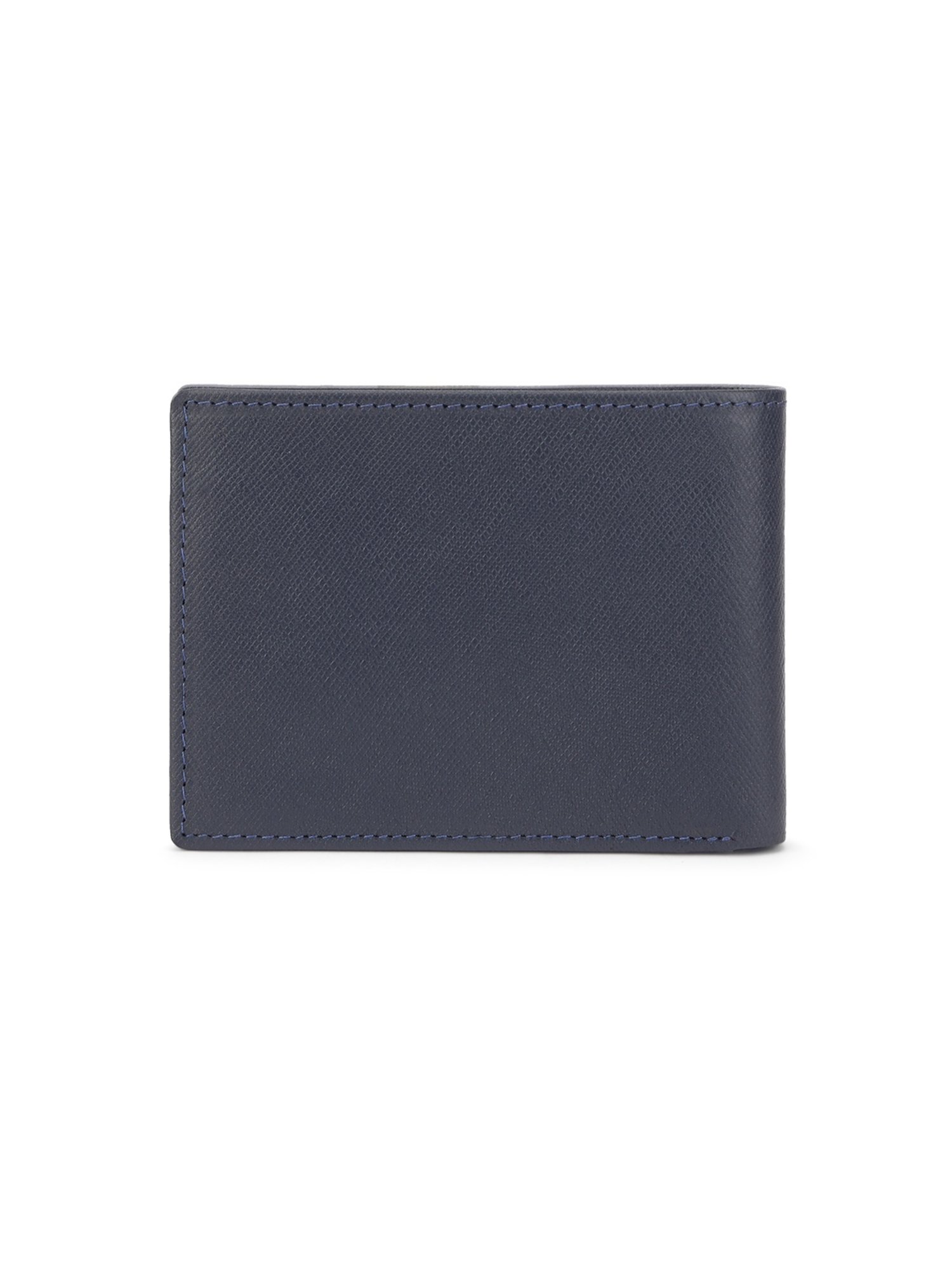 PERQUISITE Navy Casual Leather Bi-Fold Wallet for men
