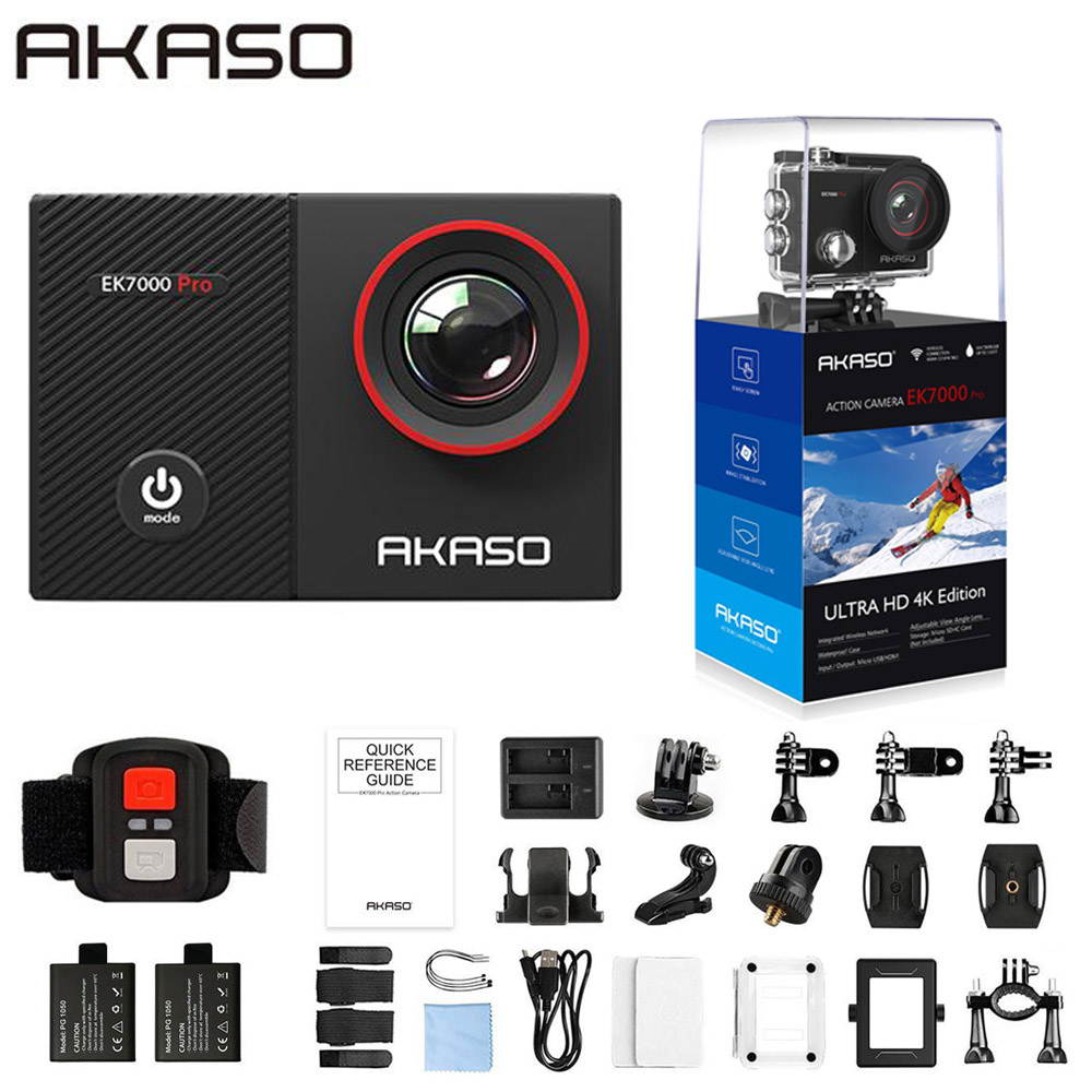 AKASO 4K Action Camera EK7000 Pro Touch Screen Sports Camera EIS Adjustable View Angle 40m Waterproof Camera Remote Control