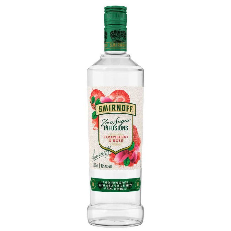 Smirnoff Zero Sugar Infusions Strawberry Rose Vodka - 750ml Bottle