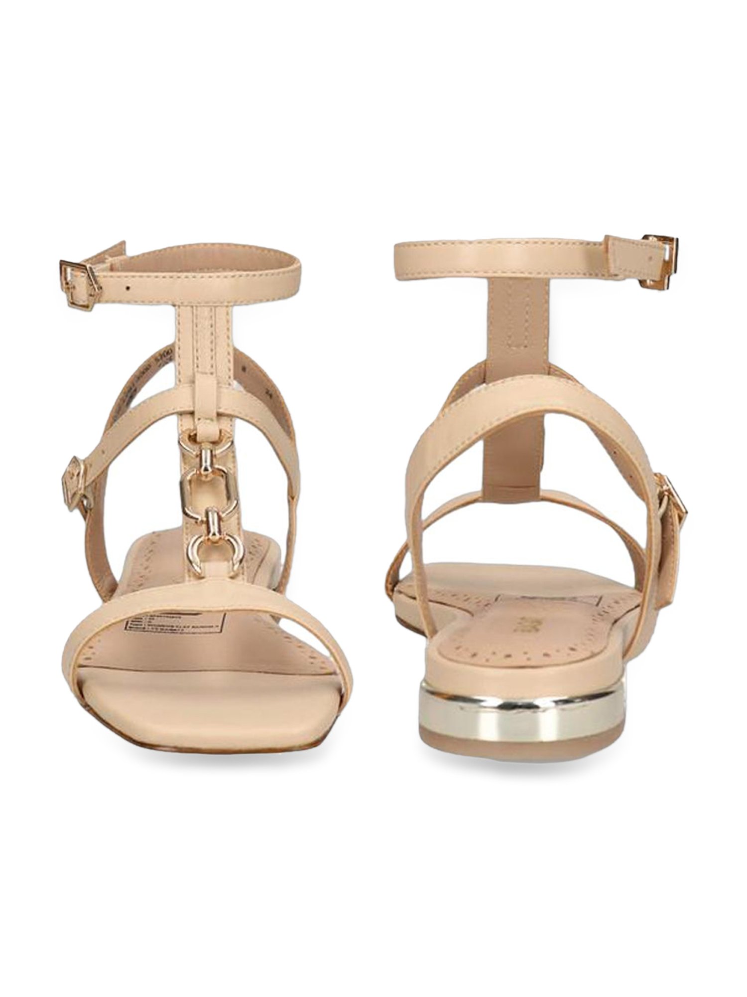 Bagatt Women's Glaze Beige Ankle Strap Sandals