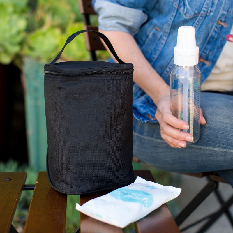 JL Childress Two Cool Double Bottle Bag with Ice Pack - Black 24qt