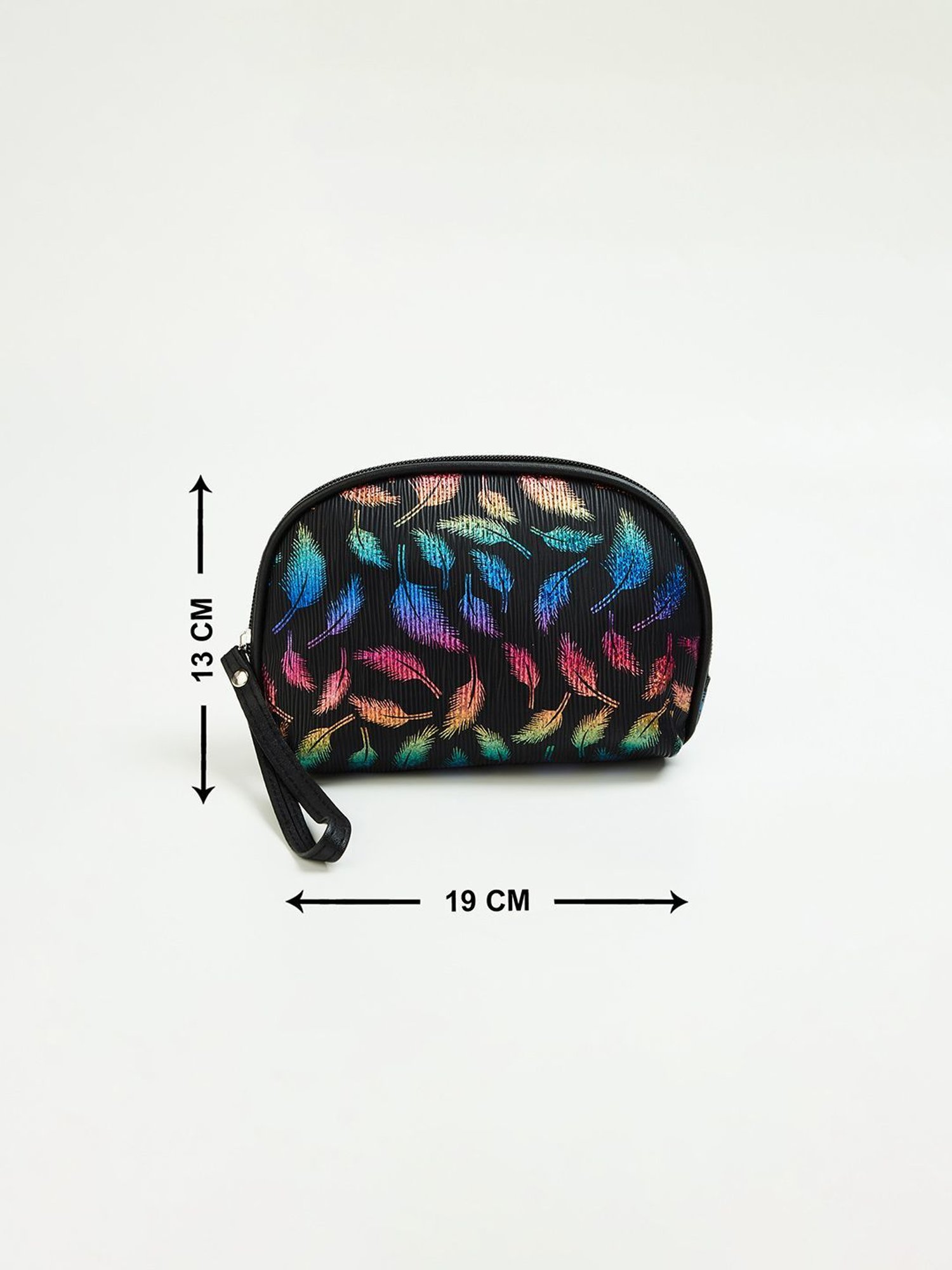 Ginger by Lifestyle Black & Pink Printed Free Size Toiletry Pouch